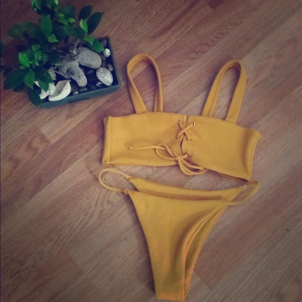 Zaful Yellow Bathing Suit